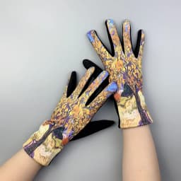 Winter Warm Van Gogh Oil Painting Gloves Fashion Retro Opera Performance Women Cycling Drive Touch Screen Full Finger Thicken
