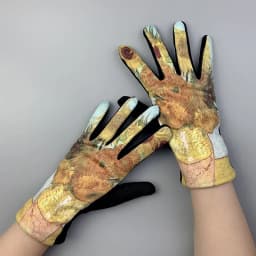Winter Warm Van Gogh Oil Painting Gloves Fashion Retro Opera Performance Women Cycling Drive Touch Screen Full Finger Thicken