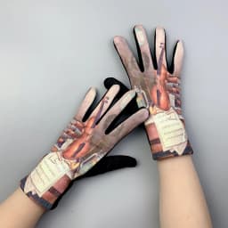 Winter Warm Van Gogh Oil Painting Gloves Fashion Retro Opera Performance Women Cycling Drive Touch Screen Full Finger Thicken