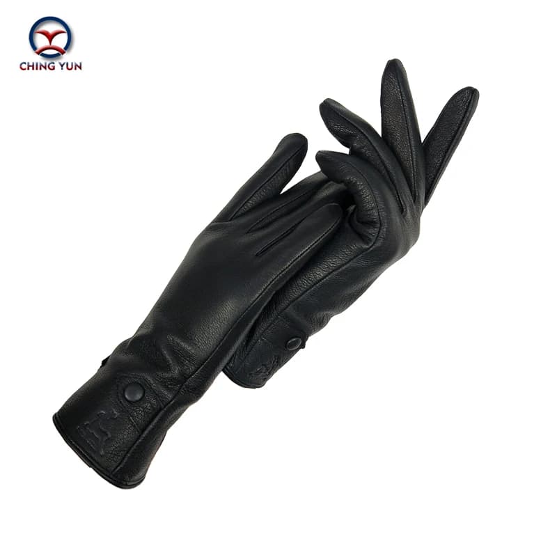 Women's Winter Leather Gloves Soft Lined High-Quality Deer Skin Touch Fastening Design Outdoor Warm Windproof Mittens