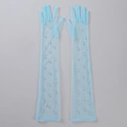 55CM Sexy Lace Thin Hollow Transparent Long Pearl Decoration Gloves Soft Breathable Solid Net Yarn Women Man Stage Performance