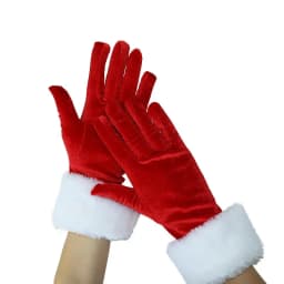 New Christmas Plush Party Etiquette Gloves for Autumn and Winter Thickened Warm Velvet Mouth Women's Long Gloves