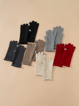 Women Selected Premium Cashmere Knitted Gloves Finger Touchscreen 100% Cashmere Simple Autumn Winter Thermal Gloves