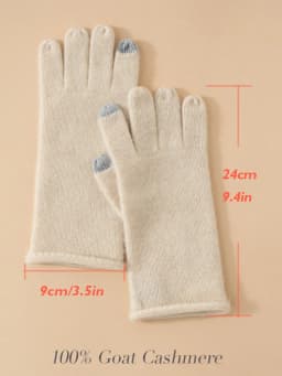 Women Selected Premium Cashmere Knitted Gloves Finger Touchscreen 100% Cashmere Simple Autumn Winter Thermal Gloves