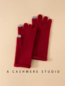 Women Selected Premium Cashmere Knitted Gloves Finger Touchscreen 100% Cashmere Simple Autumn Winter Thermal Gloves