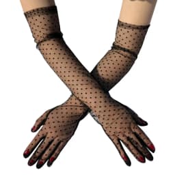 54cm Women Dot Mesh Retro Style Breathable Sexy Thin Long Gloves Etiquette Party Transparent Wedding Bride Model photography