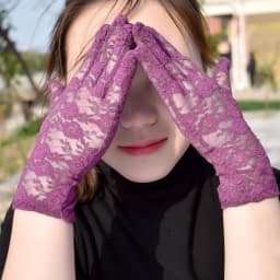 Women Vintage Sheer Short Lace Gloves Derby Tea Party Wrist Length Floral Gloves For Dinner Fancy Costume Accessories Gloves