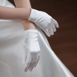 Elegant Satin Bridal Bridesmaid Wedding White Short Gloves Finger Wrist Women Pageant Perform Prom Drive Etiquette Accessories