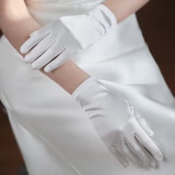 Elegant Satin Bridal Bridesmaid Wedding White Short Gloves Finger Wrist Women Pageant Perform Prom Drive Etiquette Accessories