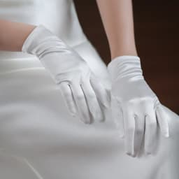 Elegant Satin Bridal Bridesmaid Wedding White Short Gloves Finger Wrist Women Pageant Perform Prom Drive Etiquette Accessories