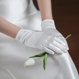 Elegant Satin Bridal Bridesmaid Wedding White Short Gloves Finger Wrist Women Pageant Perform Prom Drive Etiquette Accessories