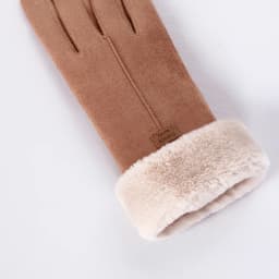 New Winter Female Lace Warm Cashmere Three Ribs Cute Bear Mittens Double thick Plush Wrist Women Touch Screen Driving Gloves 81C