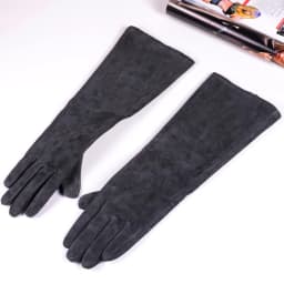 30 40 50 60 70cm Women's Ladies Real Suede Leather Winter Tender Party Long Evening Gloves Opera/Long