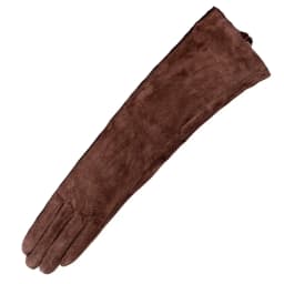 30 40 50 60 70cm Women's Ladies Real Suede Leather Winter Tender Party Long Evening Gloves Opera/Long