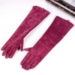 30 40 50 60 70cm Women's Ladies Real Suede Leather Winter Tender Party Long Evening Gloves Opera/Long
