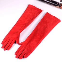 30 40 50 60 70cm Women's Ladies Real Suede Leather Winter Tender Party Long Evening Gloves Opera/Long