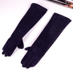 30 40 50 60 70cm Women's Ladies Real Suede Leather Winter Tender Party Long Evening Gloves Opera/Long