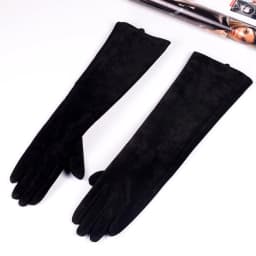 30 40 50 60 70cm Women's Ladies Real Suede Leather Winter Tender Party Long Evening Gloves Opera/Long