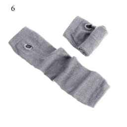 Punk Long Sleeves Fingerless Gloves Cuff for Women Men Stripe Hip-Hop Knitted Elbow Mittens Elastic Winter Arm Warmer Outdoor