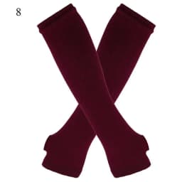 Punk Long Sleeves Fingerless Gloves Cuff for Women Men Stripe Hip-Hop Knitted Elbow Mittens Elastic Winter Arm Warmer Outdoor