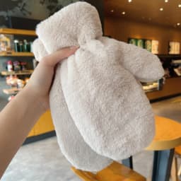 Thicken Plush Soft Winter Fingerless Gloves Women WarmFur Fuzzy Mittens Cold Protection Velvet lining Outdoor Fluffy Gloves