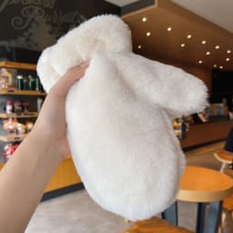 Thicken Plush Soft Winter Fingerless Gloves Women WarmFur Fuzzy Mittens Cold Protection Velvet lining Outdoor Fluffy Gloves