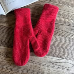 27cm Women Winter Keep Warm Fashion Elegant Solid Simple Style Gloves Elasticity Windproof Soft Knitted Yarn Mittens