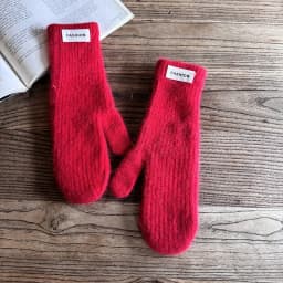 27cm Women Winter Keep Warm Fashion Elegant Solid Simple Style Gloves Elasticity Windproof Soft Knitted Yarn Mittens