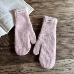 27cm Women Winter Keep Warm Fashion Elegant Solid Simple Style Gloves Elasticity Windproof Soft Knitted Yarn Mittens