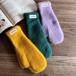 27cm Women Winter Keep Warm Fashion Elegant Solid Simple Style Gloves Elasticity Windproof Soft Knitted Yarn Mittens