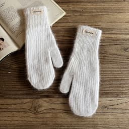 27cm Women Winter Keep Warm Fashion Elegant Solid Simple Style Gloves Elasticity Windproof Soft Knitted Yarn Mittens