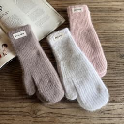 27cm Women Winter Keep Warm Fashion Elegant Solid Simple Style Gloves Elasticity Windproof Soft Knitted Yarn Mittens