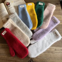 27cm Women Winter Keep Warm Fashion Elegant Solid Simple Style Gloves Elasticity Windproof Soft Knitted Yarn Mittens