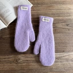 27cm Women Winter Keep Warm Fashion Elegant Solid Simple Style Gloves Elasticity Windproof Soft Knitted Yarn Mittens