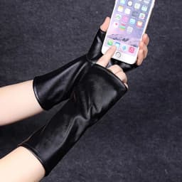 Fashion Female Short Thin Half Finger PU leather Gloves For Sports Outdoor Driving Half Finger Nightclub Punk Pole Dance Mittens