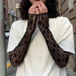 1Pair Women Lace Hollow-Out Sun UV Protection Fingerless Sleeves Thin Mesh Breathable Sleeves Summer Drive Cycling Sleeve Mitten