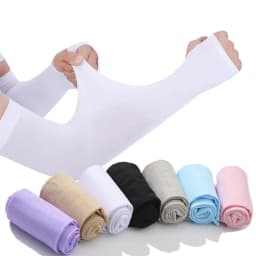 Long Gloves Sun UV Protection Hand Protector Cover Arm Sleeves Summer Ice Silk Sunscreen Outdoor Arm Warmer Half Finger Sleeves