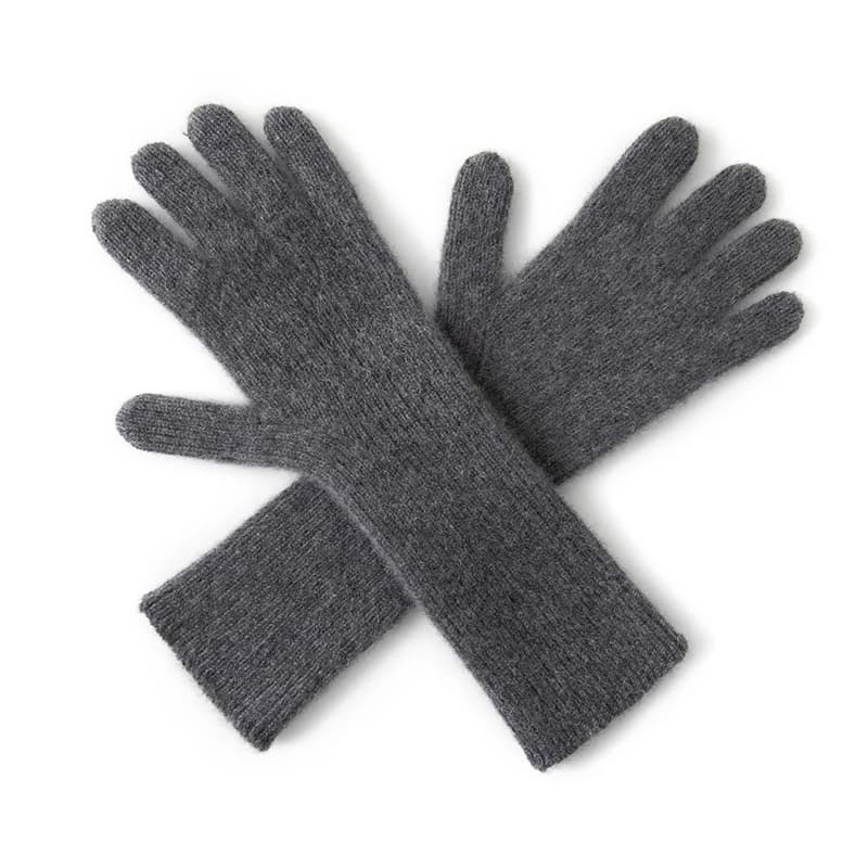 100% Cashmere Gloves Women's Knitted Solid Color Five Finger Gloves Fashion Mmen's and Women's Universal Long Gloves Warm Winter