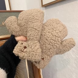 New 1Pair Women Girls Plush Cute Bear Claw Warm Gloves Soft Anime Cosplay Plush for Christmas Party Accessories Women Mittens