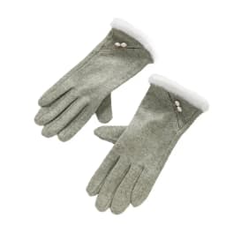 Faux Pearl Gloves Winter Gloves for Women Touch Screen Windproof Thermal Knitted Gloves with Fluffy Fur Trim Warm Weather