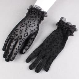 Party Sexy Women's High Quality Leopard Lace Gloves Summer Sunscreen Gloves Ceremony Women's Gloves Breathable Short Gloves
