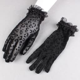 Party Sexy Women's High Quality Leopard Lace Gloves Summer Sunscreen Gloves Ceremony Women's Gloves Breathable Short Gloves