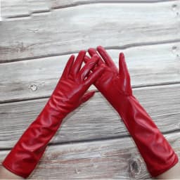 Women New Long Leather Gloves Straight Style Sheepskin Velvet Lining Warm Autumn And Winter Colour Gloves