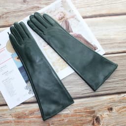Women New Long Leather Gloves Straight Style Sheepskin Velvet Lining Warm Autumn And Winter Colour Gloves