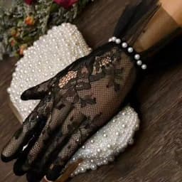 Bride Wedding Japanese Soft Girl Black White Lace Gloves Gothic Lolita Mesh Bow Flower Sweet Wristband Maid Cosplay Accessory