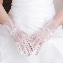 Bride Wedding Japanese Soft Girl Black White Lace Gloves Gothic Lolita Mesh Bow Flower Sweet Wristband Maid Cosplay Accessory