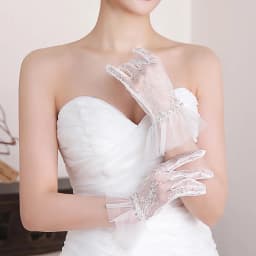 Bride Wedding Japanese Soft Girl Black White Lace Gloves Gothic Lolita Mesh Bow Flower Sweet Wristband Maid Cosplay Accessory