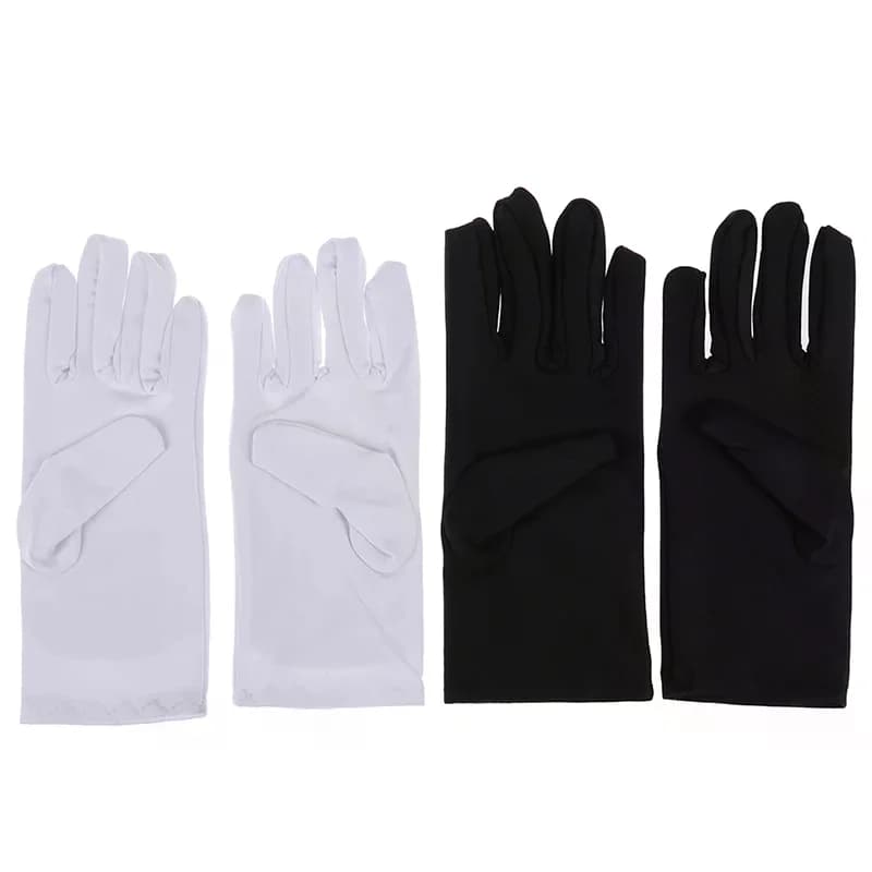 1Pair Cotton Gloves Soft Moisturizing Overnight Eczema Cloth Gloves Stretch Washable Jewelry Inspection Working Gloves