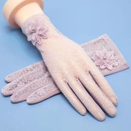 Rimiut Fashion Lace Flower Women Gloves Breathable Wedding or Driving Decor Gloves for Women Female Waiter Gloves Touch Screen