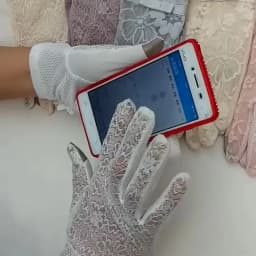 Rimiut Fashion Lace Flower Women Gloves Breathable Wedding or Driving Decor Gloves for Women Female Waiter Gloves Touch Screen